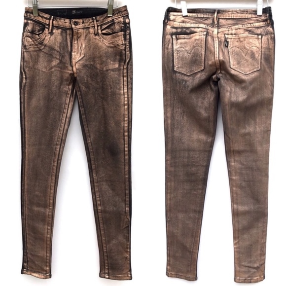 metallic black jeans